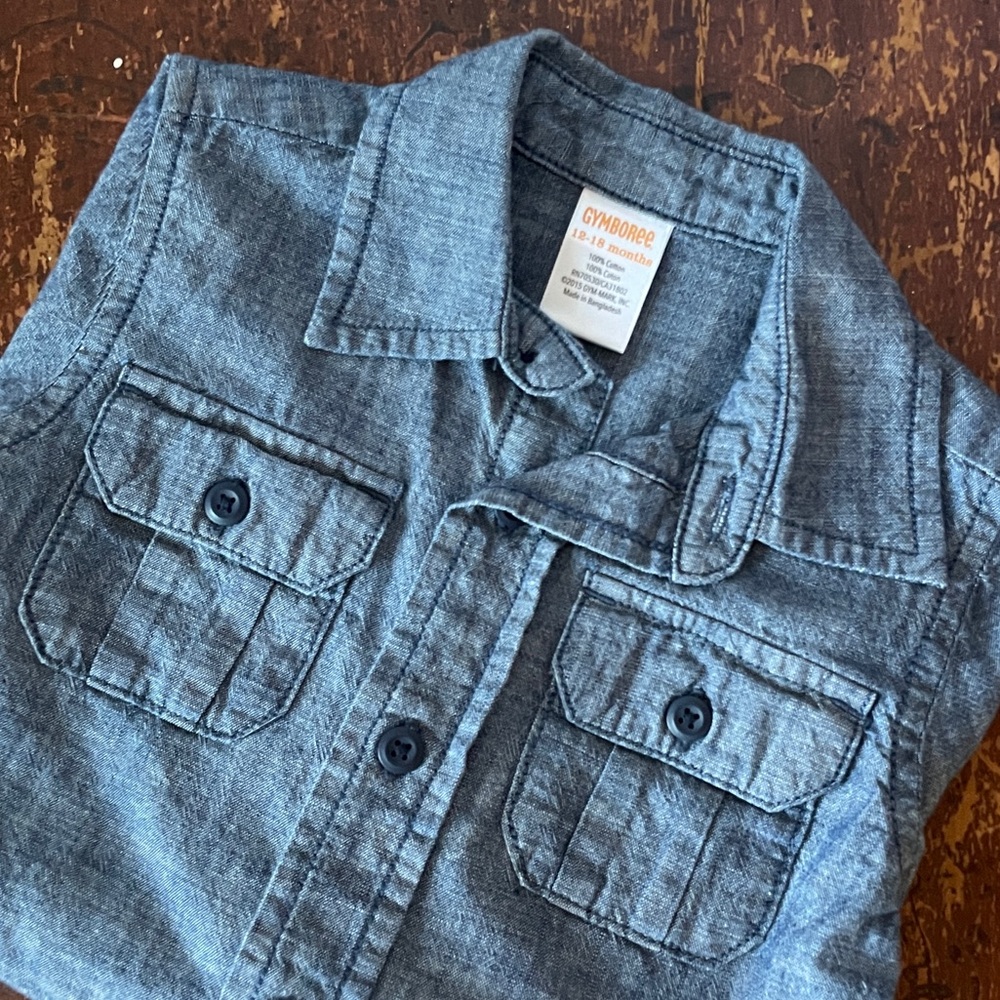 Gymboree denim shirt, size 12-18 months